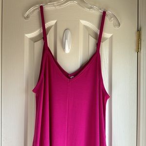 NWT ZENANA-BRIGHT PINK LONG CASUAL DRESS- PERFECT FOR SUMMER!!!